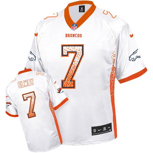 Nike Broncos #7 John Elway White Youth Stitched NFL Elite Drift Fashion Jersey - Click Image to Close